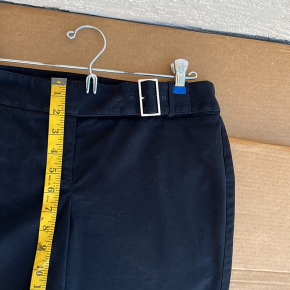 Express Design Studio Bilt-in Belt Short Zipper BLACK PANTS Size 8 - Picture 5 of 13